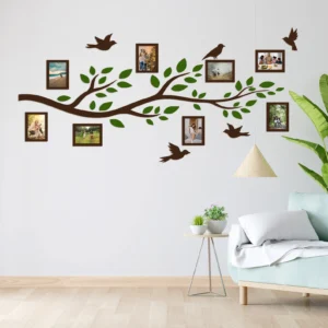Wooden Family Tree with Photo Frames