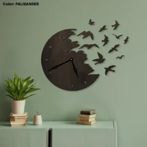 Handmade Wooden Birds Wall Clock