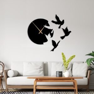 Flying Birds Wood Wall Clock